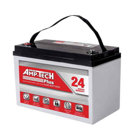 SUPERCHARGE AMP-TECH AT121000DSP AGM DEEP CYCLE 120 AH 24 MONTHS WARRANTY BATTERY