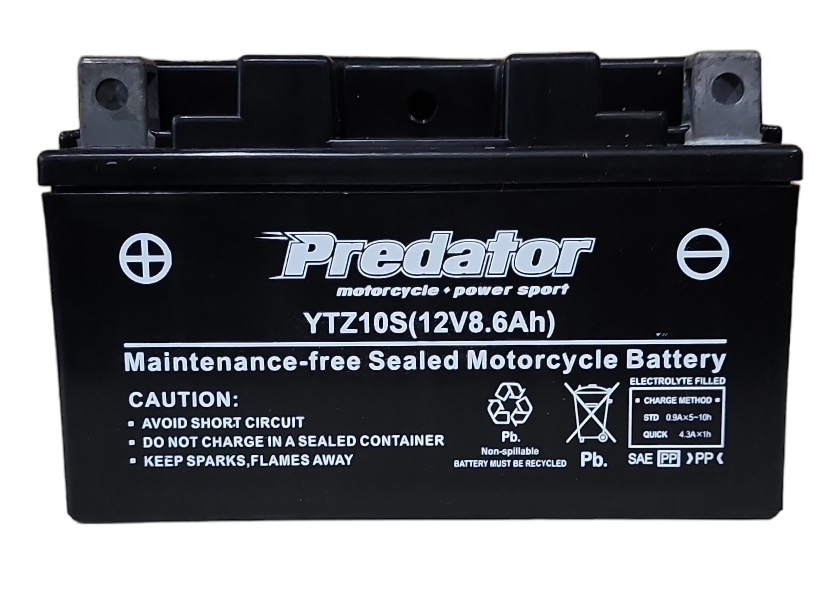PREDATOR YTZ10S STZ10S 190 CCA AGM PREMIUM MOTORCYCLE BATTERY - Main Image