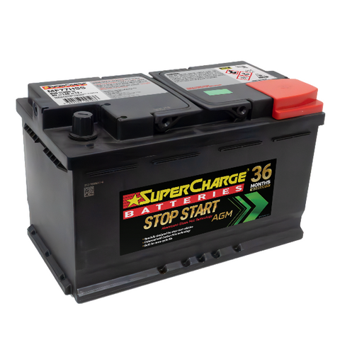SUPERCHARGE START STOP MF77HSS AGM 800 CCA 36 MONTH WARRANTY BATTERY.