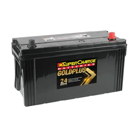 SUPERCHARGE GOLDPLUS MFN100L 815 CCA 24 MONTH WARRANTY TRUCK BATTERY.