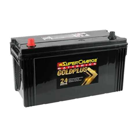 SUPERCHARGE GOLDPLUS MFN100 815 CCA 24 MONTH WARRANTY TRUCK BATTERY.