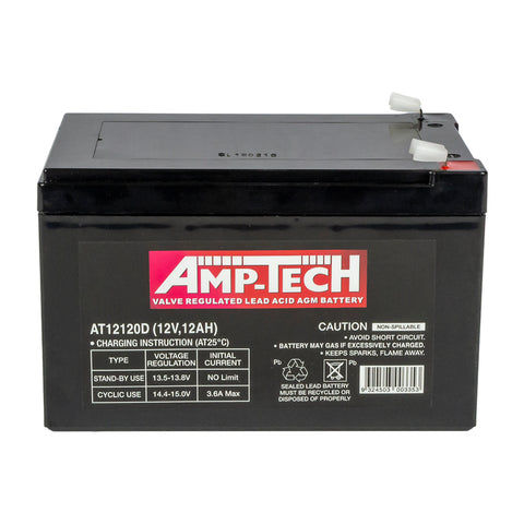 SUPERCHARGE AT12120D AMP-TECH-DEEP CYCLE 12 MONTH WARRANTY BATTERY.