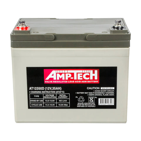 SUPERCHARGE AT12350D AMPTECH-DEEP CYCLE 12 MONTH WARRANTY BATTERY.