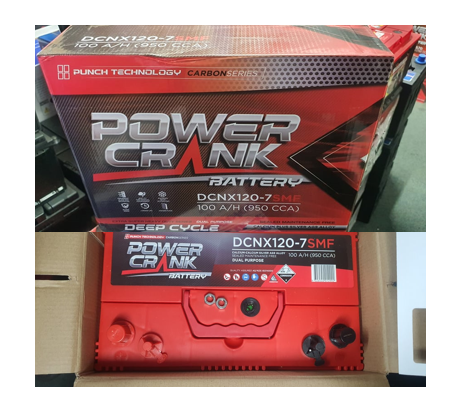 POWER CRANK DCNX120-7SMF DUAL PURPOSE CARBON SERIES 24 MONTH WARRANTY BATTERY.