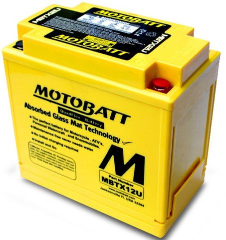 Motobatt MBTX12U AGM 200 CCA Motorcycle Battery With Quad flex Technology.