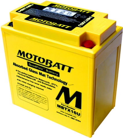 Motobatt MBTX16U 250 CCA 12V AGM Motorcycle Battery.