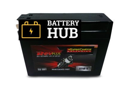 SUPERCHARGE ST4B-4 REVPLUS 12 MONTH WARRANTY MOTORCYCLE AGM BATTERY.
