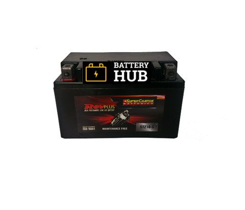 SUPERCHARGE STZ10-S REVPLUS 12 MONTH WARRANTY MOTORCYCLE AGM BATTERY.