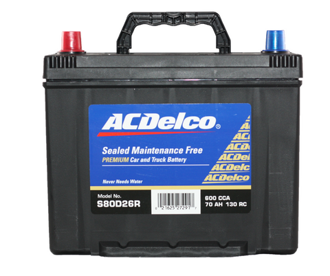 AcDelco Premium Battery S80D26R / MF80D26R / 364 / N50ZZMF 3 Year Warranty