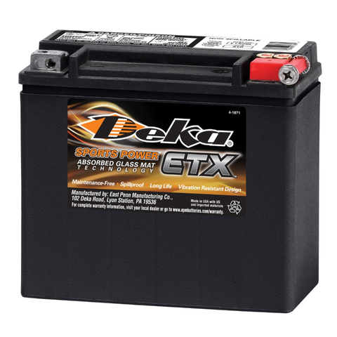 12V 310CCA DEKA PS AGM SPORTS POWER YTX20L-BS 0 -FA 178MM X 90MM X 155MM