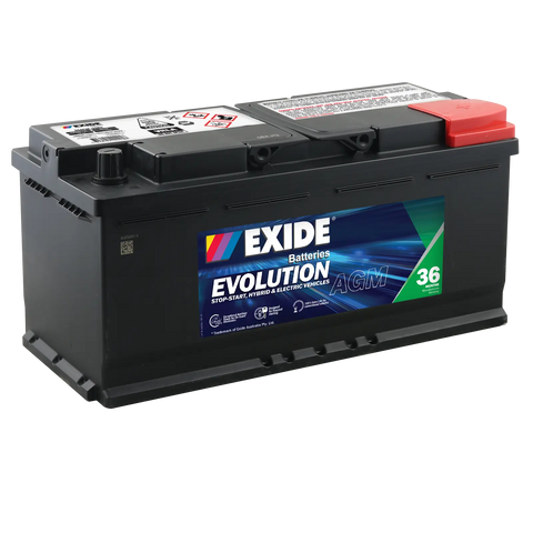 EXIDE EVOLUTION SSAGM-95EU / SSAGM95EU START-STOP 36 MONTH WARRANTY AGM BATTERY.