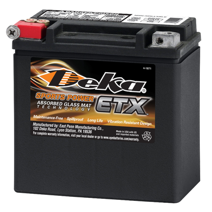 12V 220CCA DEKA PS AGM SPORTS POWER YTX14-BS 1 -FA 150MM X 88MM X 145MM