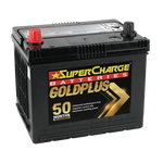 SUPERCHARGE GOLDPLUS MF50 / 67 MF / 22FR520 / 57SMF 650 CCA 50 MONTH WARRANTY  BATTERY.