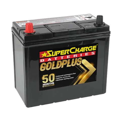SUPERCHARGE MF55B24R GOLDPLUS 5000 CCA 50 MONTH WARRANTY BATTERY.