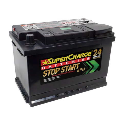 SUPERCHARGE MF66HEF START STOP EFB 750 CCA 24 MONTH WARRANTY BATTERY.