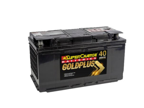 SUPERCHARGE GOLDPLUS MF88H EUROPEAN AUTOMOTIVE 40 MONTH WARRANTY BATTERY.