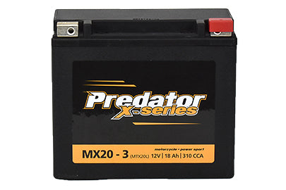 Predator X-Series Motorcycle Battery MX20-3 - 12 MONTHS WARRANTY