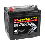 SUPERCHARGE SILVERPLUS SMF55D23R JAPANESE AUTOMOTIVE 530 CCA 40 MONTH WARRANTY BATTERY.