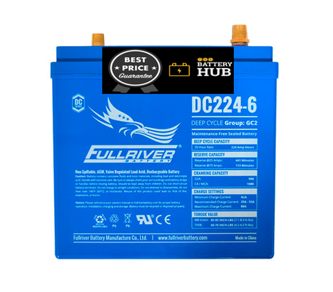 Fullriver Dc FULLRIVER DC224-6A DC SERIES 6V 224AH AGM DEEP CYCLE HEAVY DUTY BATTER ...