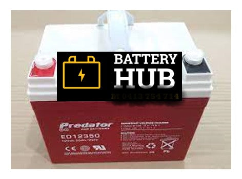 PREDATOR ED12350 ED DEEP CYCLE 12 MONTH WARRANTY AGM BATTERY.