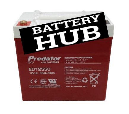 PREDATOR ED12550 ED SERISE DEEP CYCLE 12 MONTH WARRANTY AGM BATTERY.