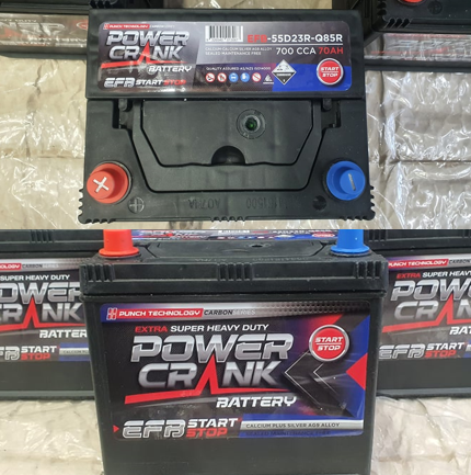 POWER CRANK EFB-55D23R-Q85R PUNCH TECHNOLOGY START STOP BATTERY.