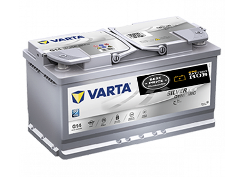 VARTA G14 / A5 / 595 901 085 / 4F0915105E SILVER DYNAMIC STOP START AGM BATTERY 3 YEAR WARRANTY / Mercedes - Benz A0009829108