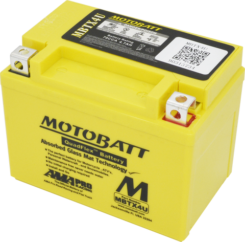 Motobatt MBTX4U 70 CCA 12V Motorcycle Battery.