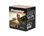 PREDATOR MX30-3 X-SERIES 12 MONTH WARRANTY MOTORCYCLE / JETSKI BATTERY.