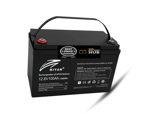 Ritar RITAR RECHARGEABLE R-LFP12.8V100AH 1280WH LITHIUM LIFEPO4 BATTERY ...