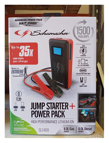 Schumacher  SL1489 12 Month warranty Lithium Ion Jump Starter & Power Pack.