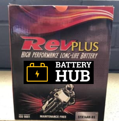 SUPERCHARGE STX14AH-BS REVPLUS HEAVYDUTY 12 MONTH WARRANTY MOTORCYCLE BATTERY.