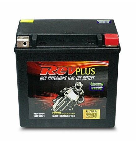 REVPLUS SVXT-1 MAINTENCE FREE 12 MONTH WARRANTY MOTORCYCLE BATTERY.