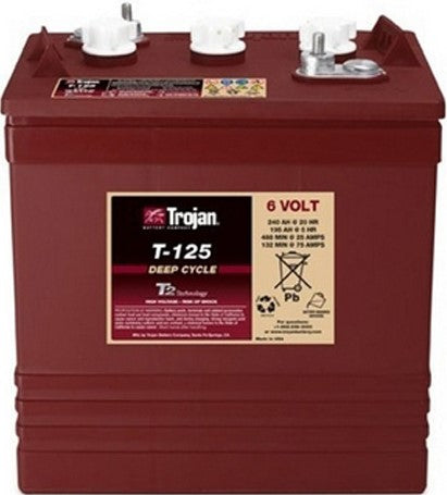 TROJAN DEEP CYCLE T-125 SIGNATURE SERIES 6V 240AH T2 TECHNOLOGY BATTERY