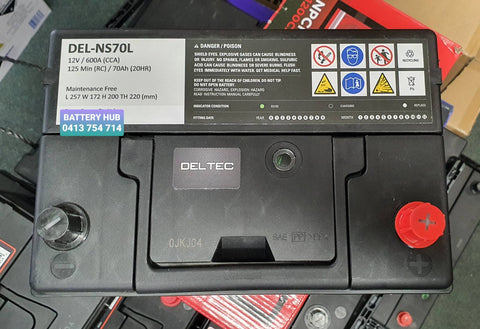 DELTEC NS70L MF / N50ZZLMF / MF80D26L / SMFNS70LX 600CCA MAINTENANCE FREE MODERN TECHNOLOGY BATTERY